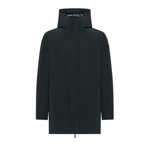 Parka Uomo Double Silicon Floating, con bottoni frontali e cappuccio